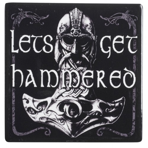 Lets Get Hammered Ceramic Coaster - Gothic Home Decor