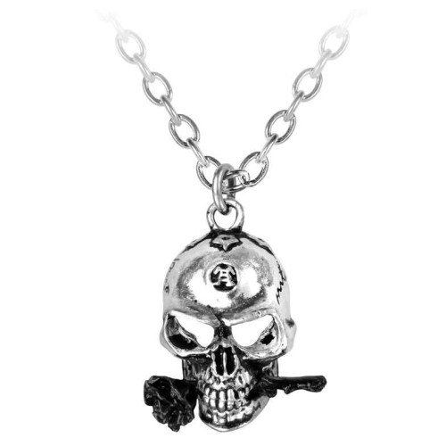 Alchemist Skull Pewter Dreadpunk Necklace Gothic Jewlery, Biker Jewelry