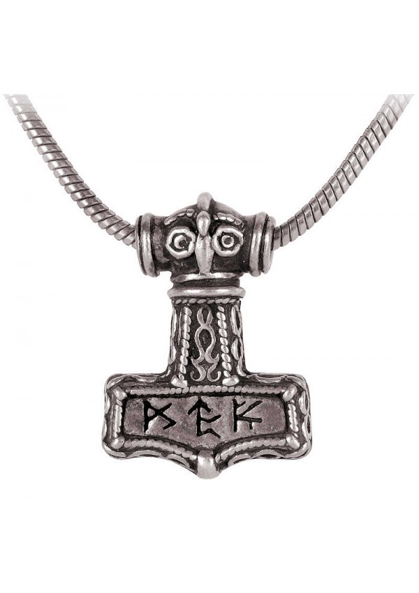 Bindrune Thors Hammer Pewter Necklace