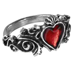 Betrothal Gothic Heart Pewter Ring