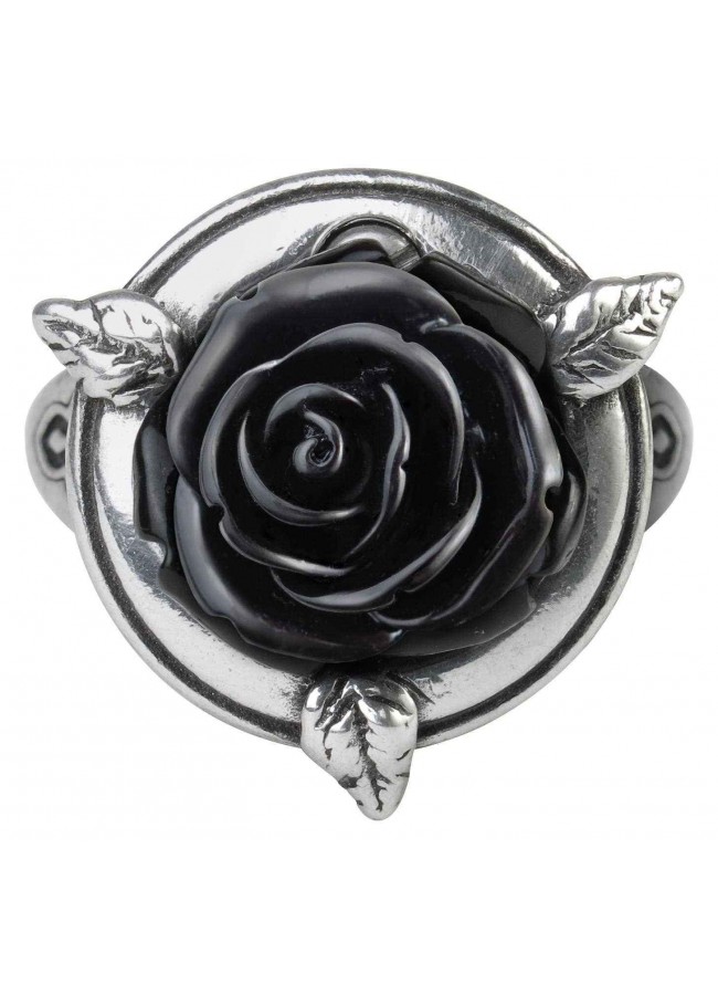 Sub Rosa Black Rose Gothic Poison Ring Pewter Compartment Gothic Jewelry