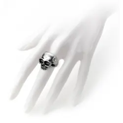 Death Skull Pewter Mens Dreadpunk Ring