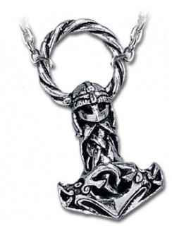 Mjollnir Thors Hammer Pewter Necklace