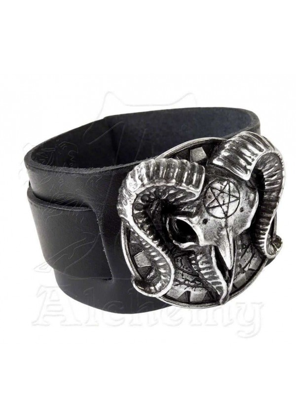 Gears of Aiwass Gothic Leather Strap Bracelet