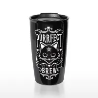 Black Cat Purrfect Brew Double Walled Travel Mug