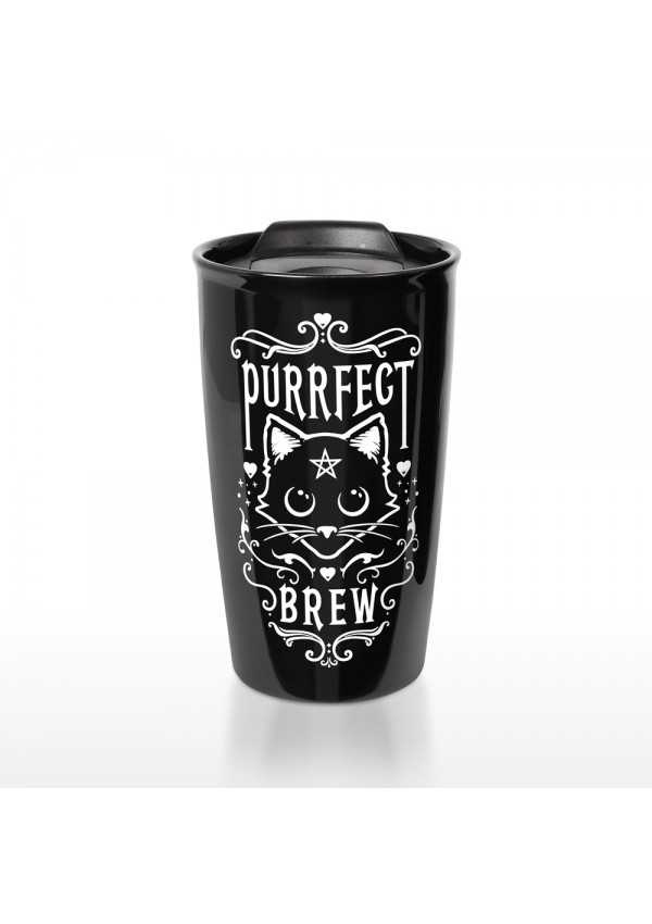 Black Cat Purrfect Brew Double Walled Travel Mug