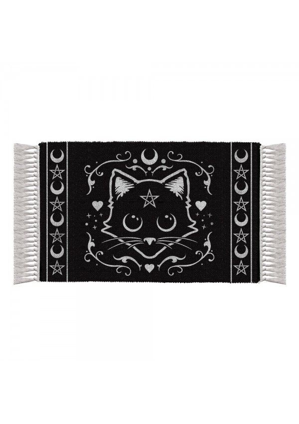 Purrfect  Black Cat Cotton Rug