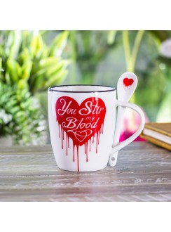 You Stir My Blood Mug and Spoon Set