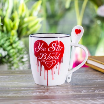 You Stir My Blood Mug and Spoon Set