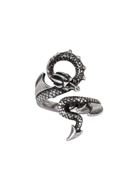 Dragons Lure Pewter Dragon Ring - Gothic Jewelry