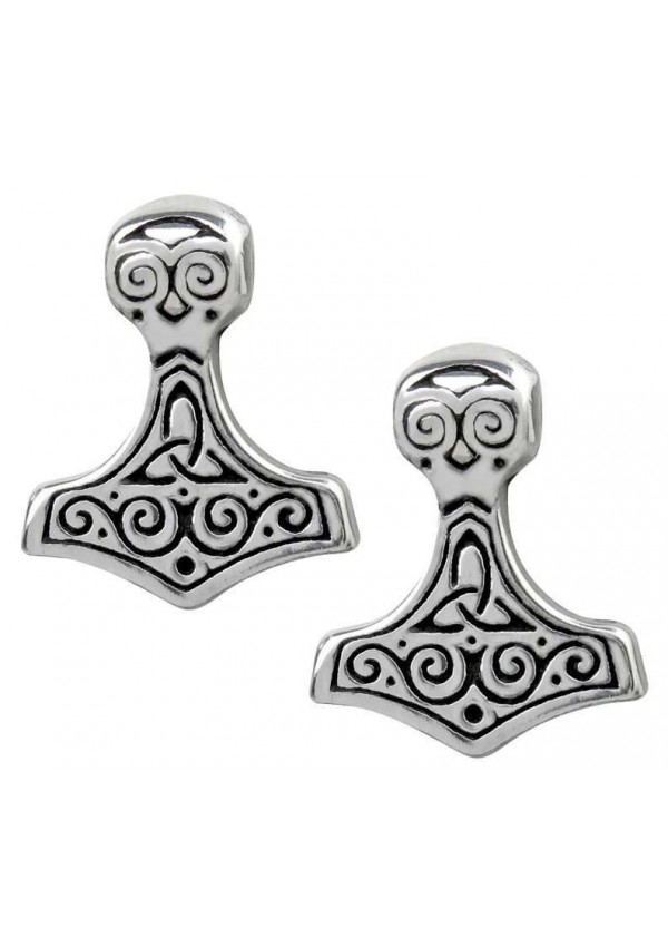 Thor Hammer Pewter Earrings