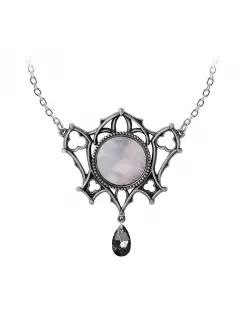 Ghost of Whitby Gothic Necklace – Pewter, Mother of Pearl, Austrian Crystal