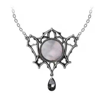 Ghost of Whitby Gothic Necklace – Pewter, Mother of Pearl, Austrian Crystal