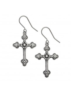 Gothic Devotional Cross Earrings