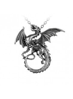 Whitby Wyrm Pewter Dragon Necklace