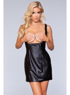 Miranda Cupless Wet Look Slip Dress