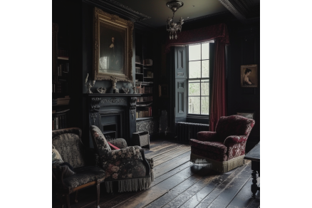 dark gothic living room