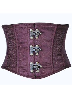 Plum Brocade Steel Boned Mini Cincher Corset