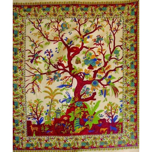 Tree of Life Double Tapestry - 84 x 100 Cotton Wall Hanging Bedspread