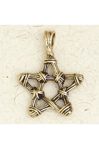 Bronze Twig Pentagram Necklace