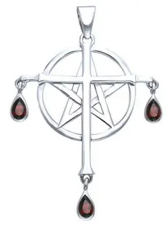 Cross Over Pentacle Sterling Silver Pendant