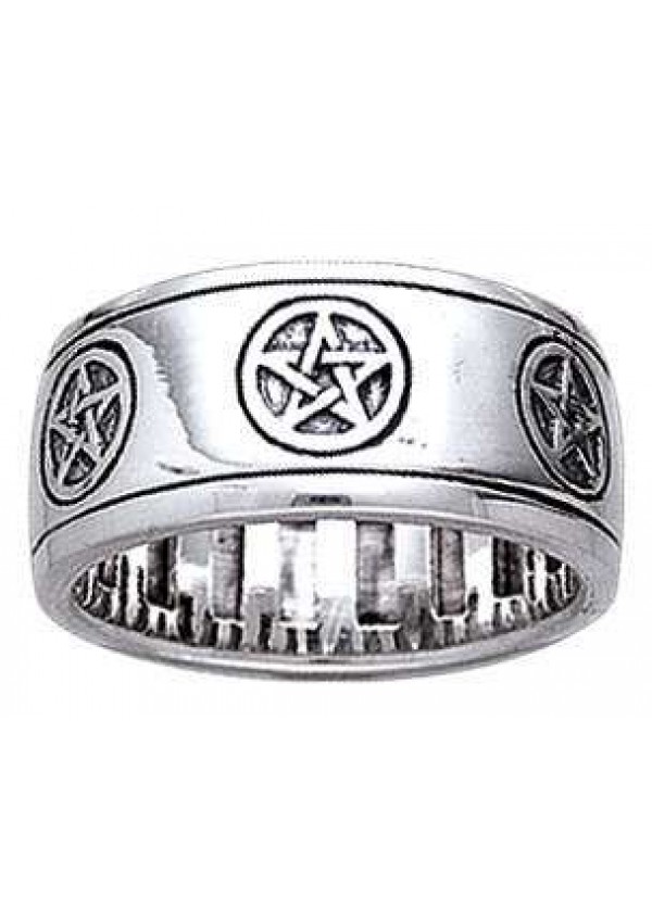 Pentacle Sterling Silver Fidget Spinner Ring