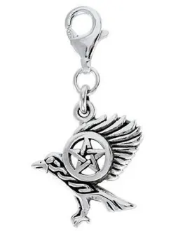 Raven Pentacle Mystical Clip On Charm