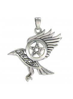 Raven Pentacle Sterling Silver Pendant