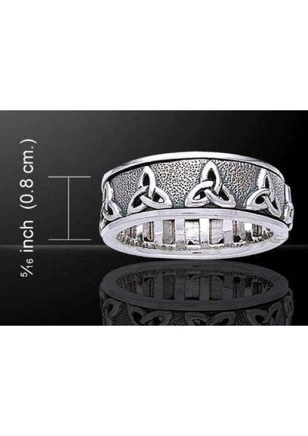 Triquetra Celtic Knot Sterling Silver Fidget Spinner Ring