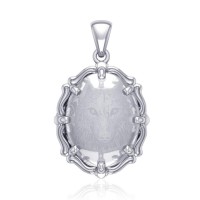 Wolf Natural Clear Quartz Pendant