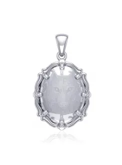 Wolf Natural Clear Quartz Pendant