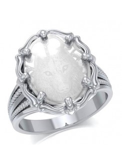 Wolf Natural Clear Quartz Ring