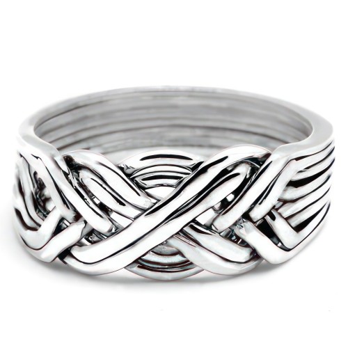 8 Band Light Turkish Puzzle Ring Sterling Silver