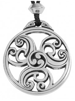 Celtic Triscele Spiral Pewter Necklace