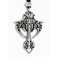 Gothic Cross Pewter Necklace