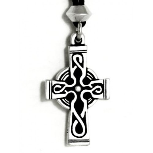 Small Celtic Cross Pewter Necklace - Celtic Jewelry, Gothic Jewelry
