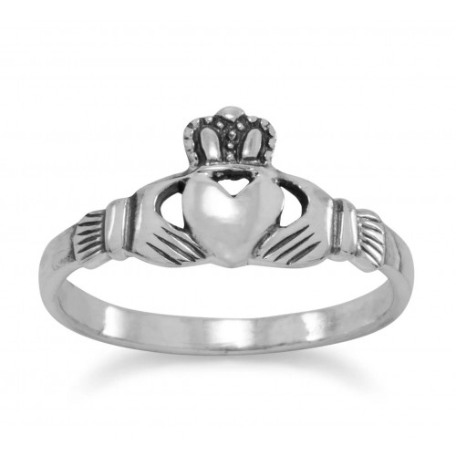 Claddagh Small Sterling Silver Ring - Irish Engagement Ring