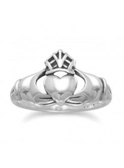 Claddagh Oxidized Sterling Silver Ring