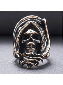 Face of Death Reaper Bronze Handcrafted Ring
