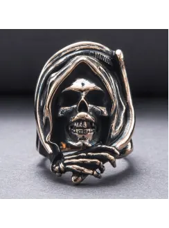 Face of Death Reaper Bronze Handcrafted Ring