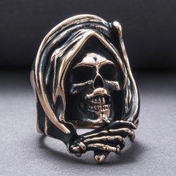 Face of Death Reaper Bronze Handcrafted Ring