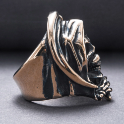 Face of Death Reaper Bronze Handcrafted Ring