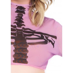 Skeleton Long Sleeve Crop Top