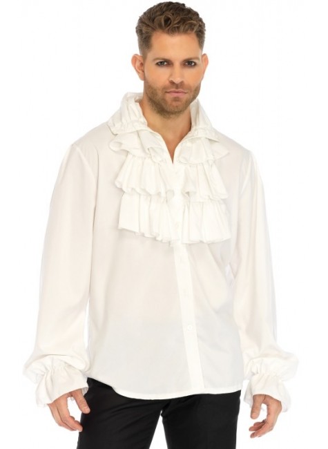 ruffled shirt white