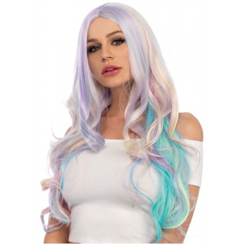 Pastel Rainbow Long Wavy Wig | Cosplay, Halloween Wigs, Gothic Wig