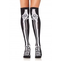 Skeleton Over the Knee Socks