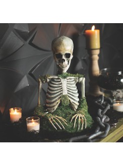 Animated Mossy Skeleton Tabletop Decoration