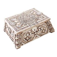 Aztec White Resin Trinket Box