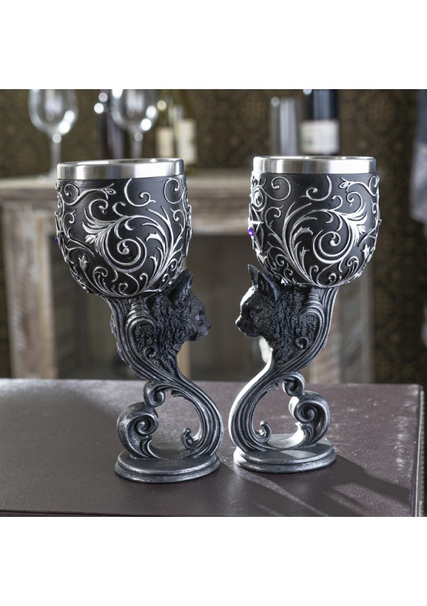 Black Cat Familiars Love Goblet Set