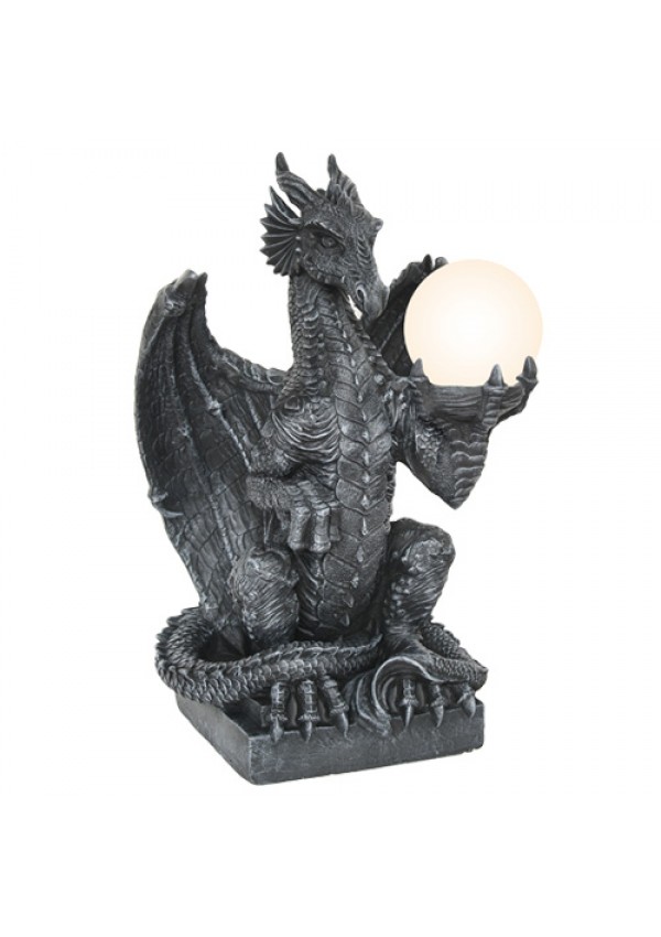 Dragon Lamp with Glowing Orb